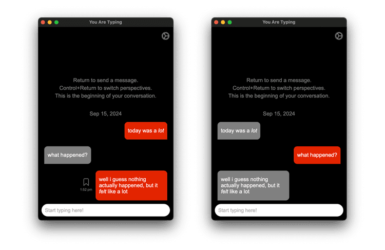 You Are Typing: a chat to engaging in self-dialog
